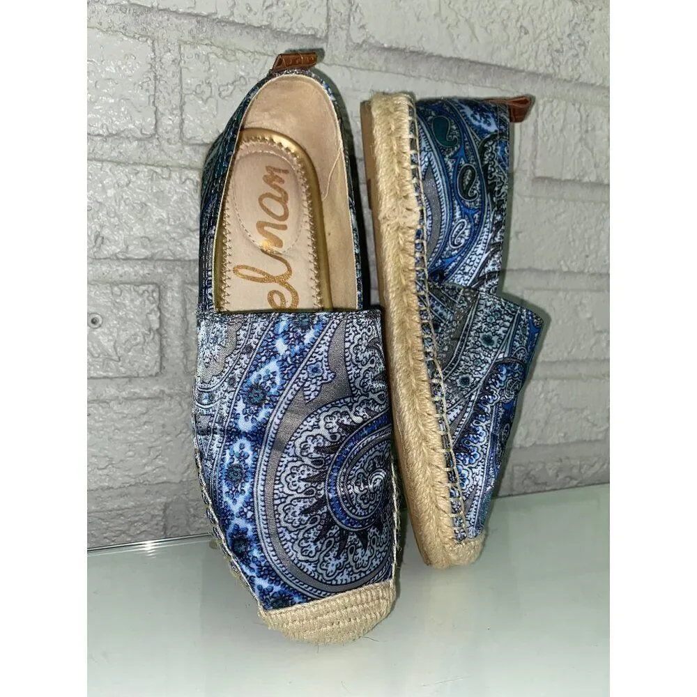 Sam Edelman Paisley Print Fabric Espadrille Shoes Size 5.5M